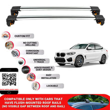 Premium Roof Bars For Bmw X4 Suv 2015-2018 Secure Roof Rack Cross Bar 2 Pcss Secure Grey