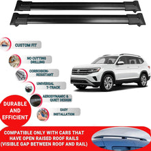 Roof Rack Cross Bars for Vw Atlas Suv 2018-2023 Aluminum Roof Bars 2 Pcs Black