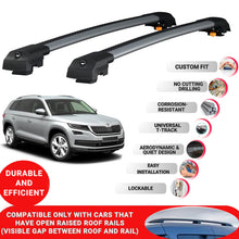 Roof Bar for Skoda Kodiaq 2017-2023 Lockable Roof Rack Cross Bars 2 Pcs Grey