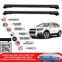 Roof Rack Cross Bars for Chevrolet Captiva 2006+ Lockable Roof Bars 2 Pcs Black