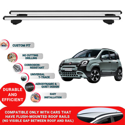 Roof Bars For Fiat Panda MK4 2012-2023 Roof Rack Cross Bars 2 Pcs Grey