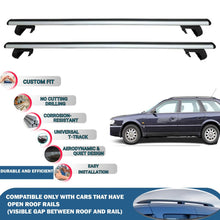 Roof Rack Cross Bars for Audi A6 Avant/Sw C4 1994-1997 Rail Carrier for Roof Tents 2 Pcs Grey