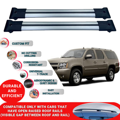 Roof Racks Cross Bars For Chevrolet Tahoe 2007-2014 2 Pcs Grey