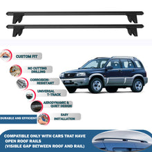 Lockable Roof Rack Cross Bars for Suzuki Grand Vitara 5D 1999-2005 | Heavy Duty Rail Carrier 2 Pcs Black
