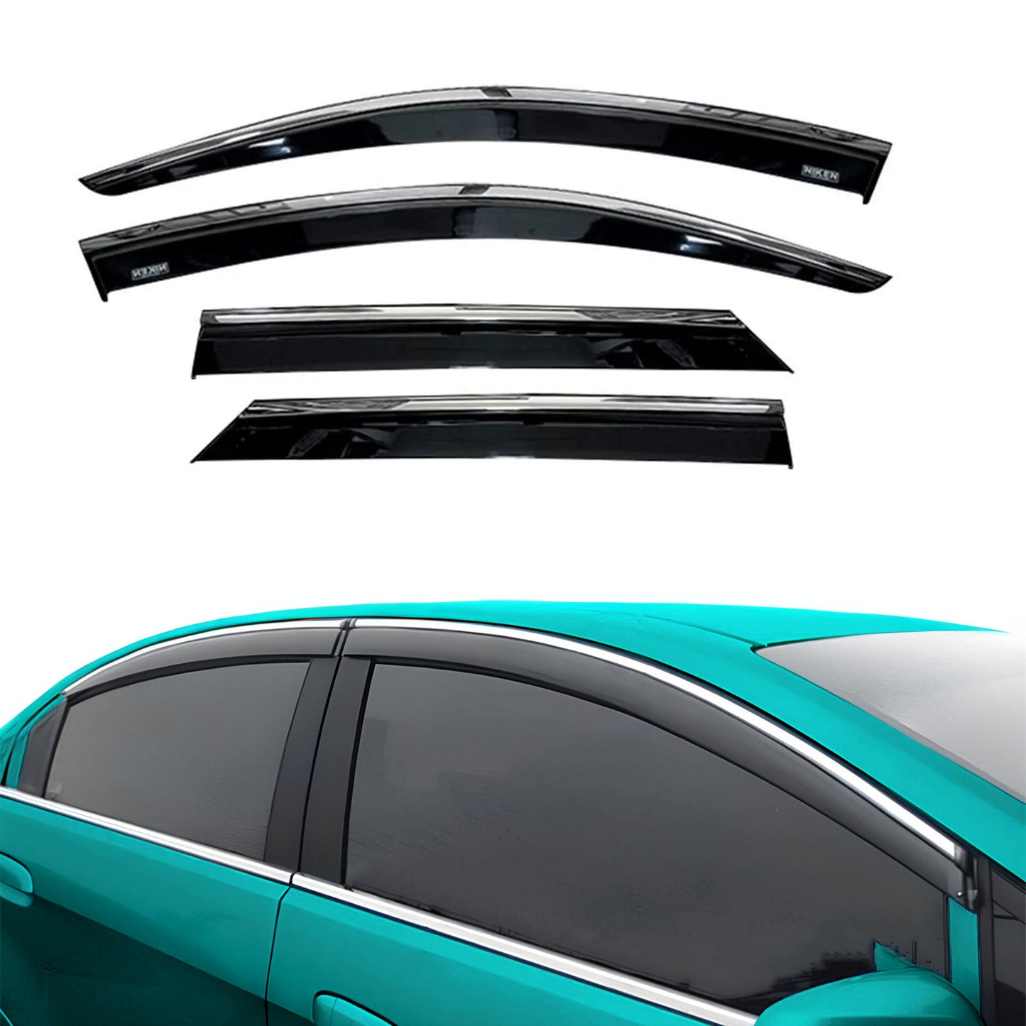 Chrome Car Wind Deflector Set for Vw T-Roc 2019 Onwards - Rain Guard 4 pcs