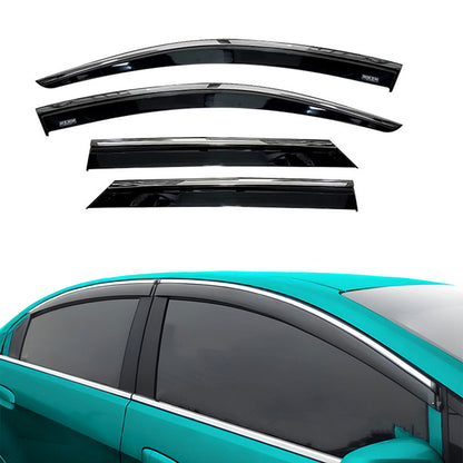 Chrome Car Wind Deflector Set for Vw T-Roc 2019 Onwards - Rain Guard 4 pcs