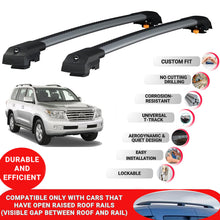 Roof Bar for Toyota Land Cruiser J200 2008-2021 Lockable Roof Rack Cross Bars 2 Pcs Grey