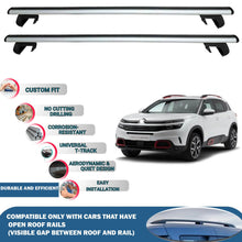 Roof Rack Cross Bars for Citroen C5 Aircross Suv 2018+ Roof Bars 2 Pcs Silver