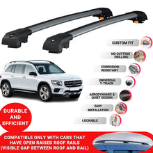 Roof Bar for Mercedes Glb-Class X247 2020 + Lockable Roof Rack Cross Bars 2 Pcs Grey