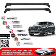 Roof Bars for Hyundai Palisade 2018+ Lockable Roof Rack Cross Bars 2 Pcs Black