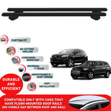 Roof Bars For Audi Q7 Mk1 2006-2015 Roof Rack Cross Bars 2 Pcs Black
