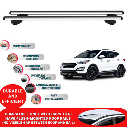 Roof Bars For Hyundai Santa Fe MK3 2012-2018 Roof Rack Cross Bars 2 Pcs Grey