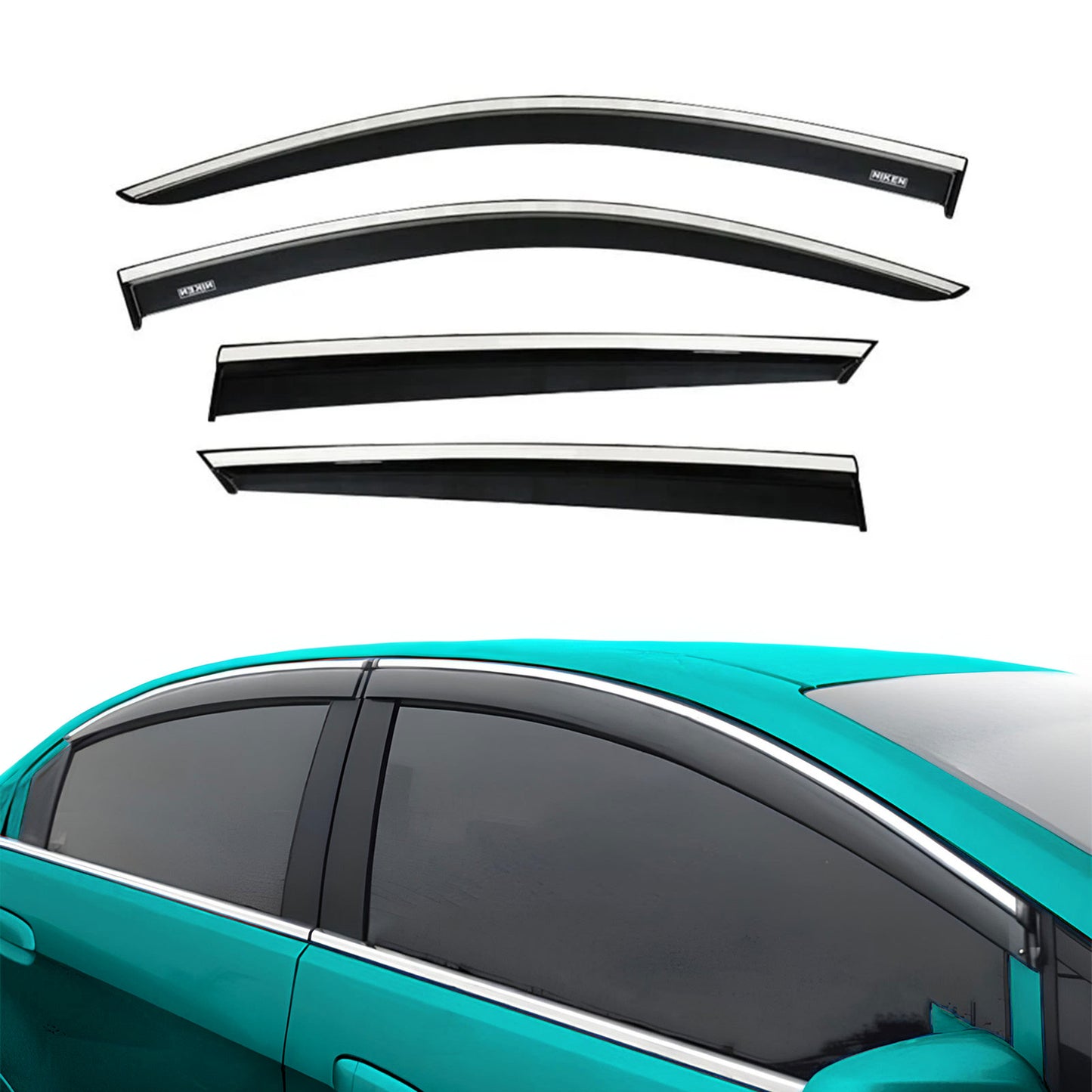 Chrome Car Wind Deflector Set for Toyota Chr 2018 Onwards - Rain Guard 4 pcs