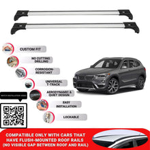 Roof Bars for Bmw X1 F48 2016-2022 Lockable Roof Rack Cross Bars 2 Pcs Grey