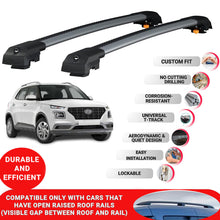 Roof Bar for Hyundai Venue (Qx) 2020-2024 Lockable Roof Rack Cross Bars 2 Pcs Grey