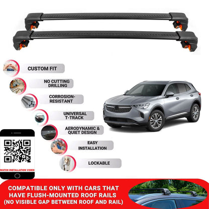 Premium Roof Bars For Buick Envision Suv 2020+ Secure Roof Rack Cross Bar 2 Pcss Black