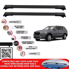Roof Rack Cross Bars for Volvo XC90 2015-2021 Lockable Roof Bars 2 Pcs Black