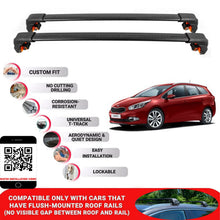 Premium Roof Bars For Kia Ceed 2012-2018 Secure Roof Rack Cross Bar 2 Pcss Secure Black