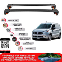 Premium Roof Bars For Ford Transit Connect 2014-2023 Secure Roof Rack Cross Bar 2 Pcss Black