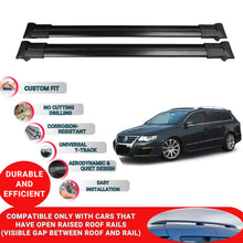 Roof Racks Cross Bars For Vw Passat B6 Sw 2005-2010 2 Pcs Black