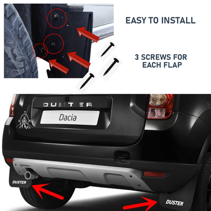 Car Mud Flaps Kit For Dacia Duster 2014-2018 Rubber Splash Guards 4 PCS