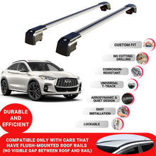 Roof Bars Rack for Infiniti Qx55 (J55) 2022+ Lockable Rail Carrier 2 Pcs Grey