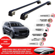 Roof Bars Rack for Li Xiang Auto One 2019-2022 Lockable Rail Carrier 2 Pcs Black