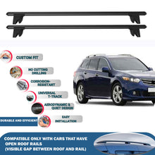 Lockable Roof Rack Cross Bars for Honda Accord Tourer Sw 2008-2015 | Heavy Duty Rail Carrier 2 Pcs Black