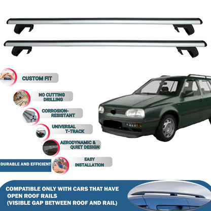 Roof Rack Cross Bars for Volkswagen Golf III Variant 1994-1998 Rail Carrier for Roof Tents 2 Pcs Grey