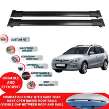 Roof Racks Cross Bars For Hyundai I30 Sw 2007-2012 2 Pcs Black