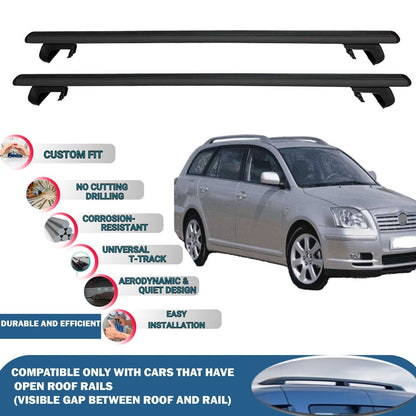 Roof Rack Cross Bars for Toyota Avensis Estate 2003-2009 Rail Carrier for Roof Tents 2 Pcs Black