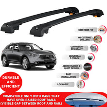 Roof Bar for Infiniti Qx70 2013-2017 Lockable Roof Rack Cross Bars 2 Pcs Black