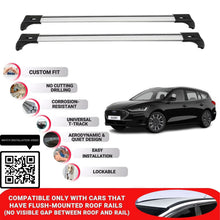 Roof Bars for Ford Focus 2019+ Lockable Roof Rack Cross Bars 2 Pcs Grey