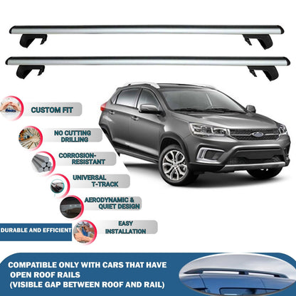Roof Rack Cross Bars for Cherry Tiggo 3X 2016-2023 Rail Carrier for Roof Tents 2 Pcs Grey