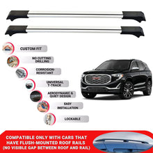 2X Car Roof Rack Cross Bars for Gmc Terrain 2018-2024 Lockable Roof Bars Grey