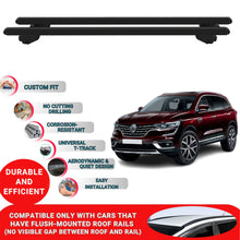 Roof Bars For Renault Koleos HC MK2 2016-2023 Roof Rack Cross Bars 2 Pcs Black