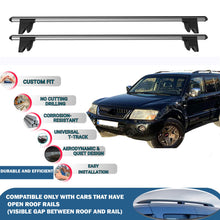 Lockable Roof Rack Cross Bars for Mitsubishi Pajero V60 5D 1999-2006 | Heavy Duty Rail Carrier 2 Pcs Grey