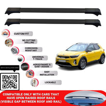 Roof Rack Cross Bars for Kia Stonic 2017 Onwards Lockable Roof Bars 2 Pcs Black