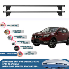 Lockable Roof Rack Cross Bars for Nissan Qashqai 4*4 2010-2014 | Heavy Duty Rail Carrier 2 Pcs Grey