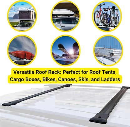 Roof Rack Cross Bars for Vw T-Rock Suv 2017+ Aluminum Roof Bars 2 Pcs Grey