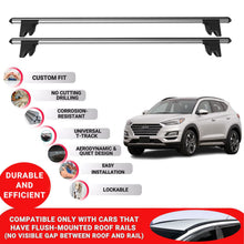 Premium Roof Bars for Hyundai Tucson 2015-2021 Lockable Roof Rack Cross Bars 2 Pcs Grey