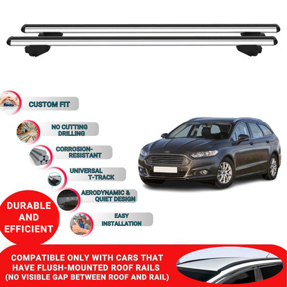 Roof Bars For Ford Mondeo Estate 2014-2021 Roof Rack Cross Bars 2 Pcs Grey