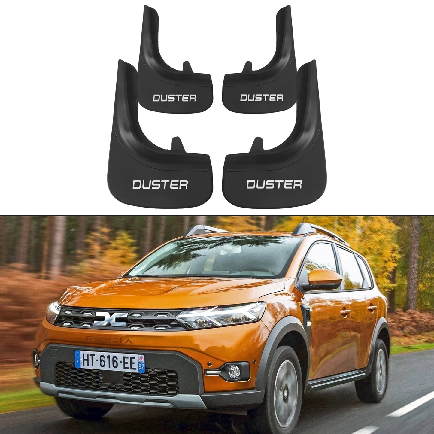 Car Mud Flaps Kit For Dacia Duster 2018 and Later Rubber Splash Guards 4 PCS