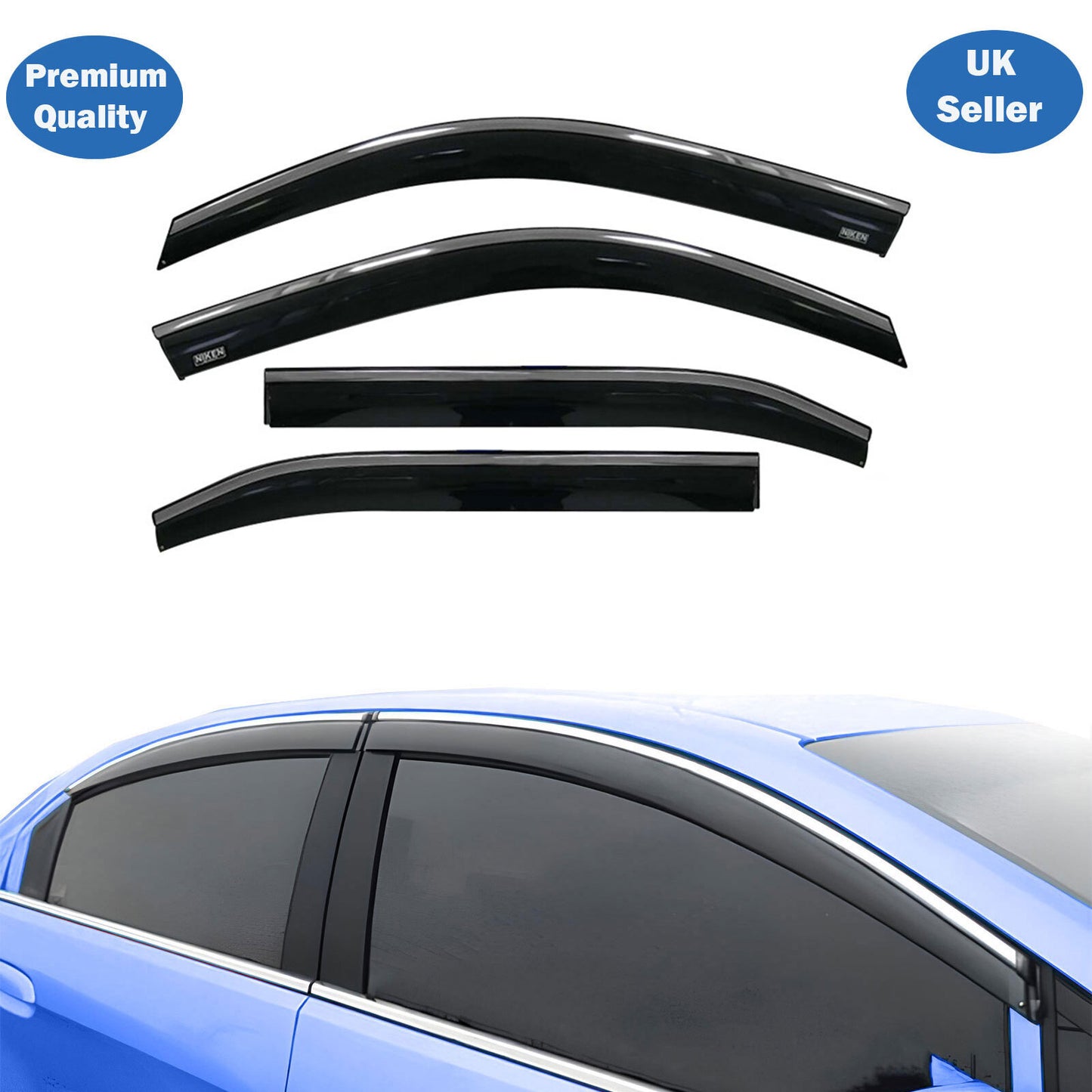 Chrome Window Wind Deflector for Honda H-Rv 2022 Onwards Rain Guard Visors 4 pcs