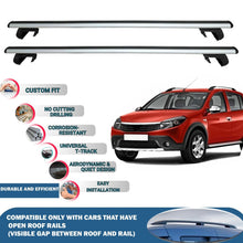 Roof Rack Cross Bars for Dacia Sandero/Stepway 2008-2012 Rail Carrier for Roof Tents 2 Pcs Grey