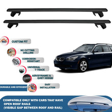 Roof Rack Cross Bars for BMW 5 Series E61 Touring 2004-2010 Rail Carrier for Roof Tents 2 Pcs Black