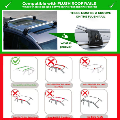 Premium Roof Bars For Volvo Xc60 Suv 2008-2017 Secure Roof Rack Cross Bar 2 Pcss Secure Grey