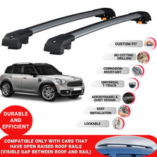 Roof Bar for Mini Countryman (F60) 2017-2023 Lockable Roof Rack Cross Bars 2 Pcs Grey