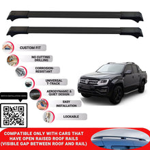 Roof Rack Cross Bars for Vw Amarok 2010-2022 Lockable Roof Bars 2 Pcs Black
