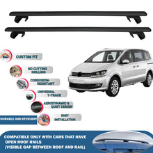 Roof Rack Cross Bars for Volkswagen Sharan 2010-2022 Rail Carrier for Roof Tents 2 Pcs Black